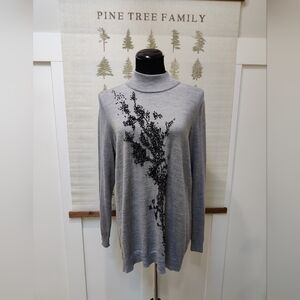 toni T by Toni Plus Grey Mock Neck Sculpted Knit Tunic Sweater Size 1X